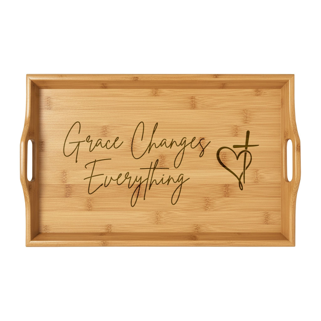Personalized and Engraved Bamboo Serving Tray — Breakfast, Wedding & Housewarming Gift