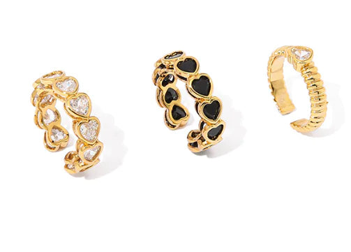 18K Gold Plated Love Heart-Shaped Ring