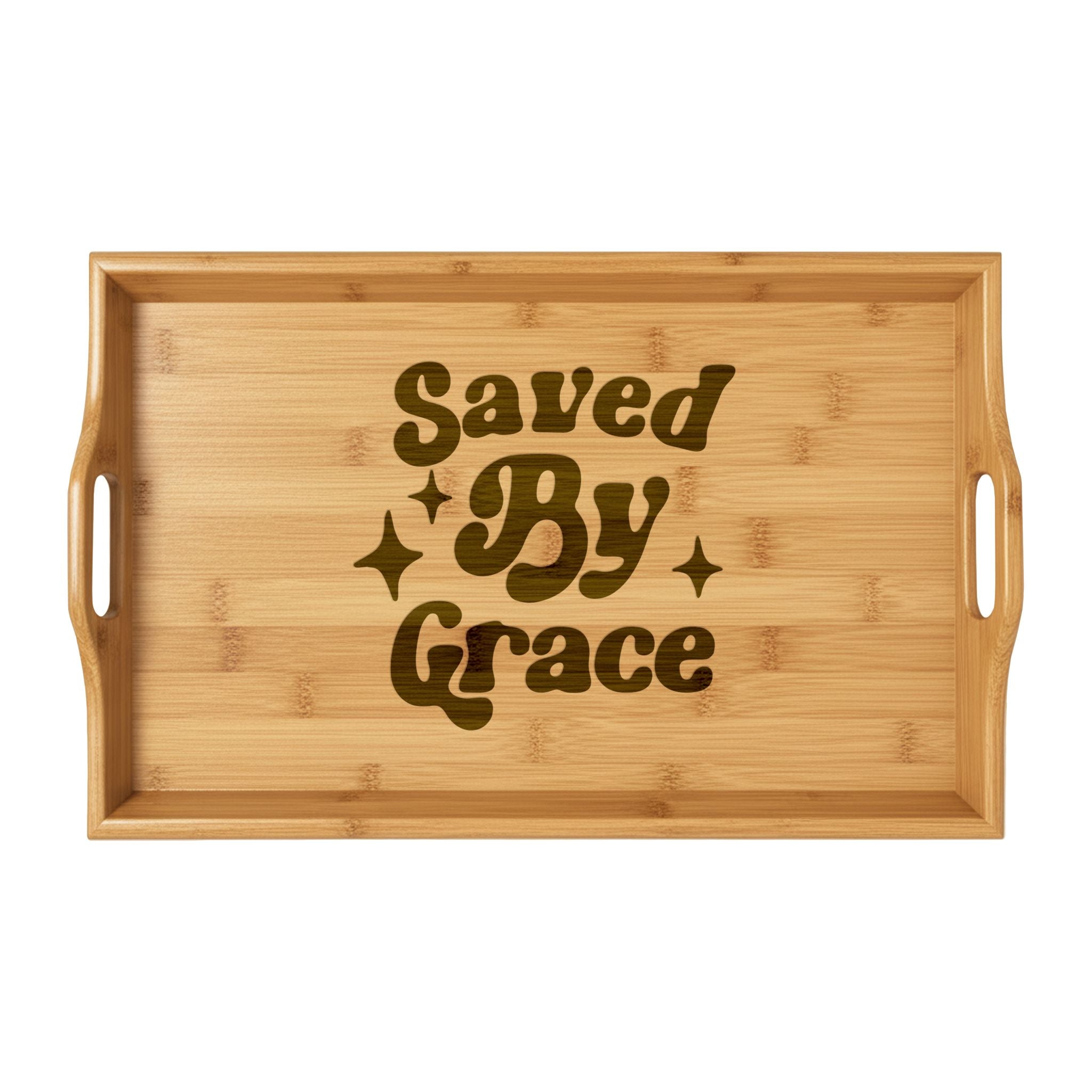 Personalized and Engraved Bamboo Serving Tray — Breakfast, Wedding & Housewarming Gift