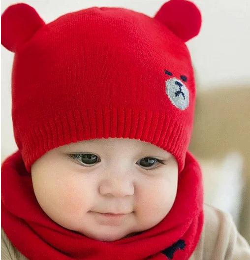 Children's Beanie and Scarf Set for Fall and Winter