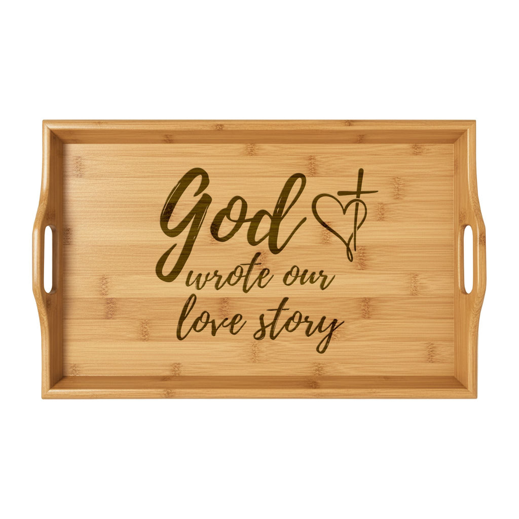Personalized and Engraved Bamboo Serving Tray — Breakfast, Wedding & Housewarming Gift