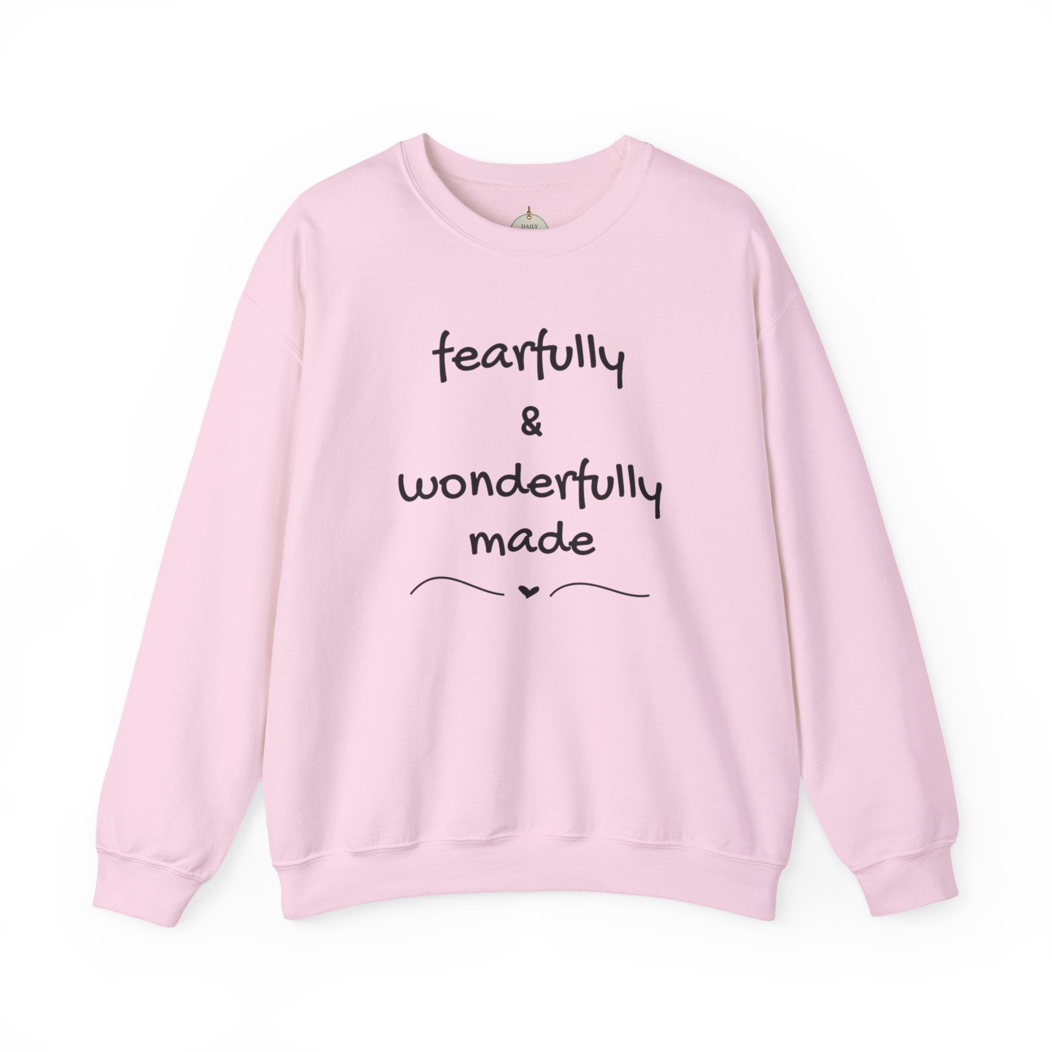 Faith-Based Crewneck Sweatshirt — "Fearfully & Wonderfully Made" Inspirational Pullover