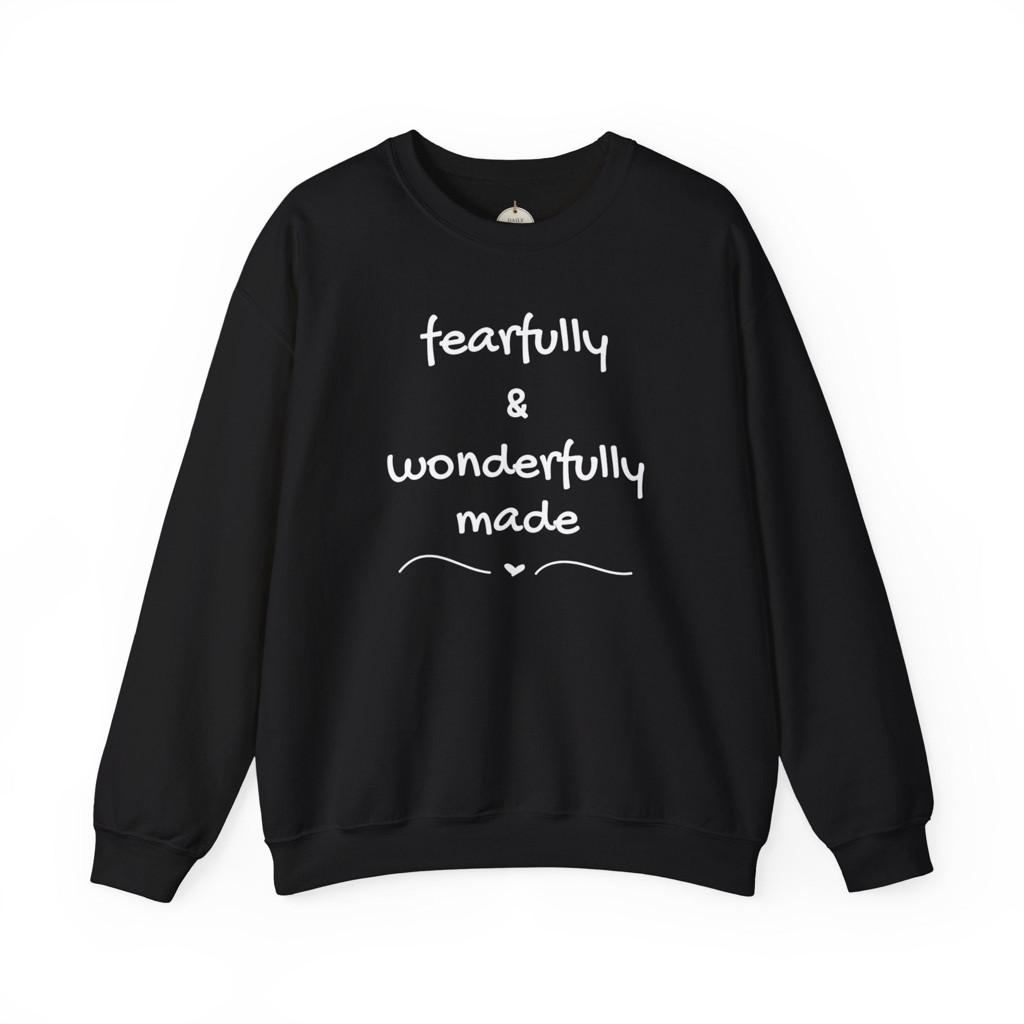 Faith-Based Crewneck Sweatshirt — "Fearfully & Wonderfully Made" Inspirational Pullover