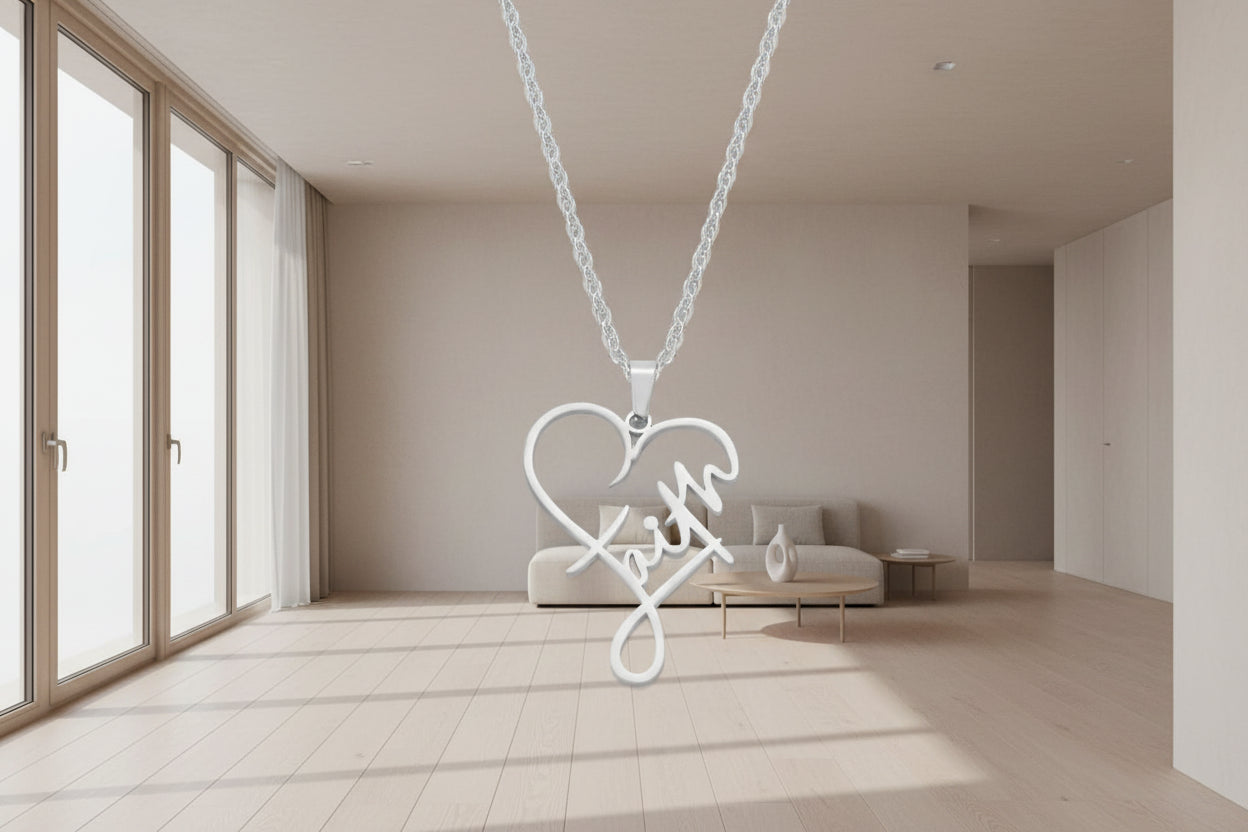 European And American Necklace Heart Of Faith Pendant