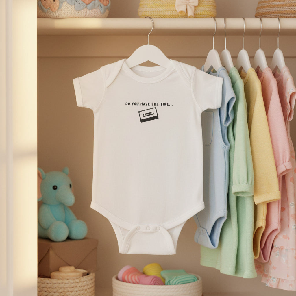 Funny Baby Bodysuit – "Do You Have The Time… To Listen To Me Whine?" Cassette Tape Infant Onesie