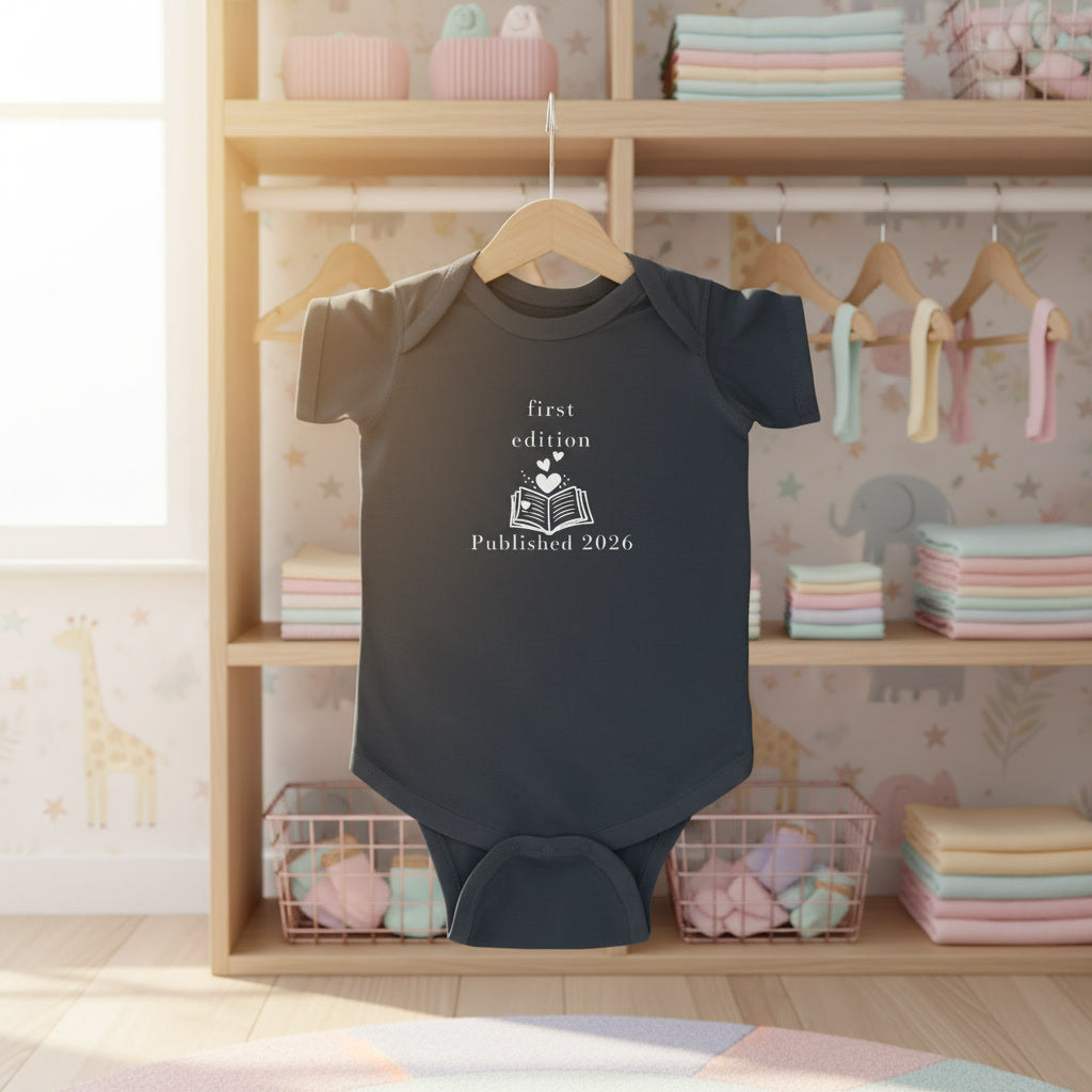 First Edition Book Graphic Bodysuit | Published 2026 Newborn Onesie