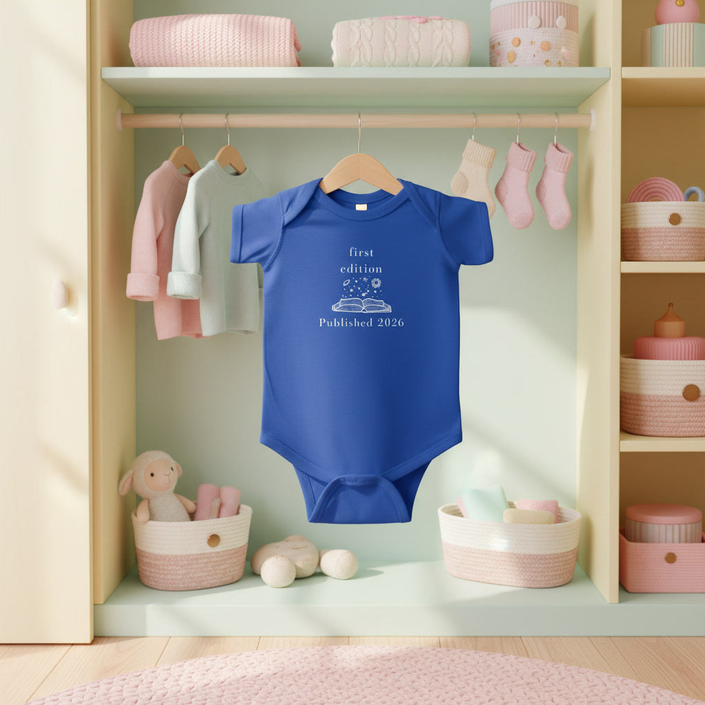 First Edition Published 2026 Bodysuit | Baby Bookworm Illustration
