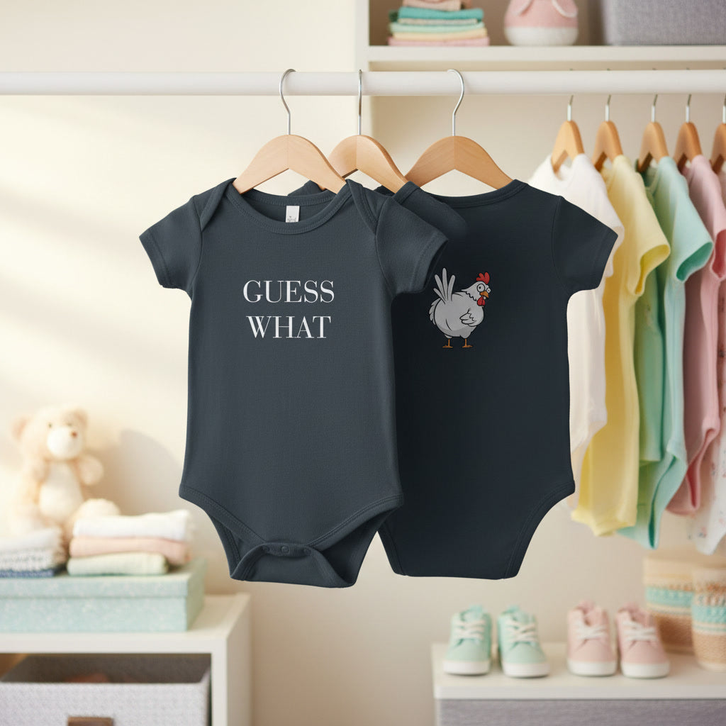 Funny Infant Bodysuit — "Guess What? Chicken Butt!" Baby Onesie