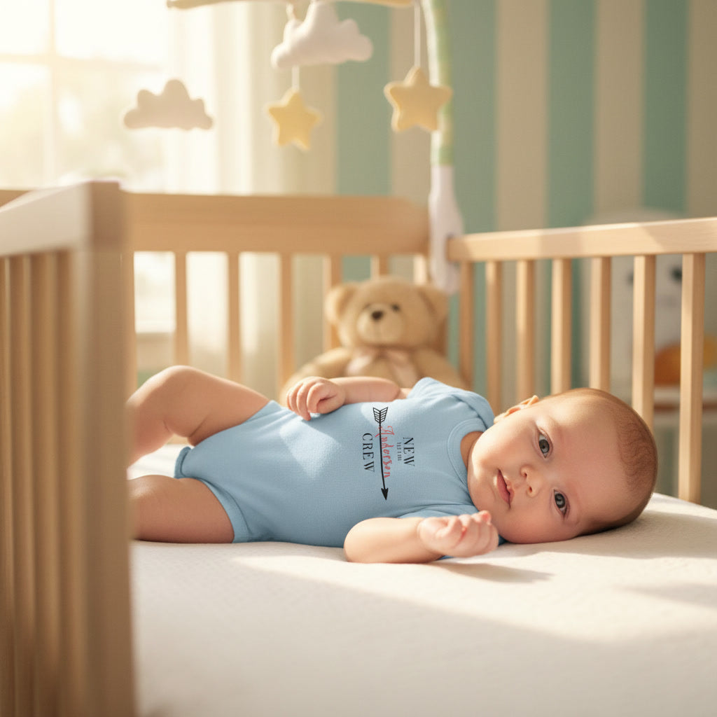 Personalized 'New to the ___ Crew' Infant Bodysuit — Baby Announcement & Newborn Welcome