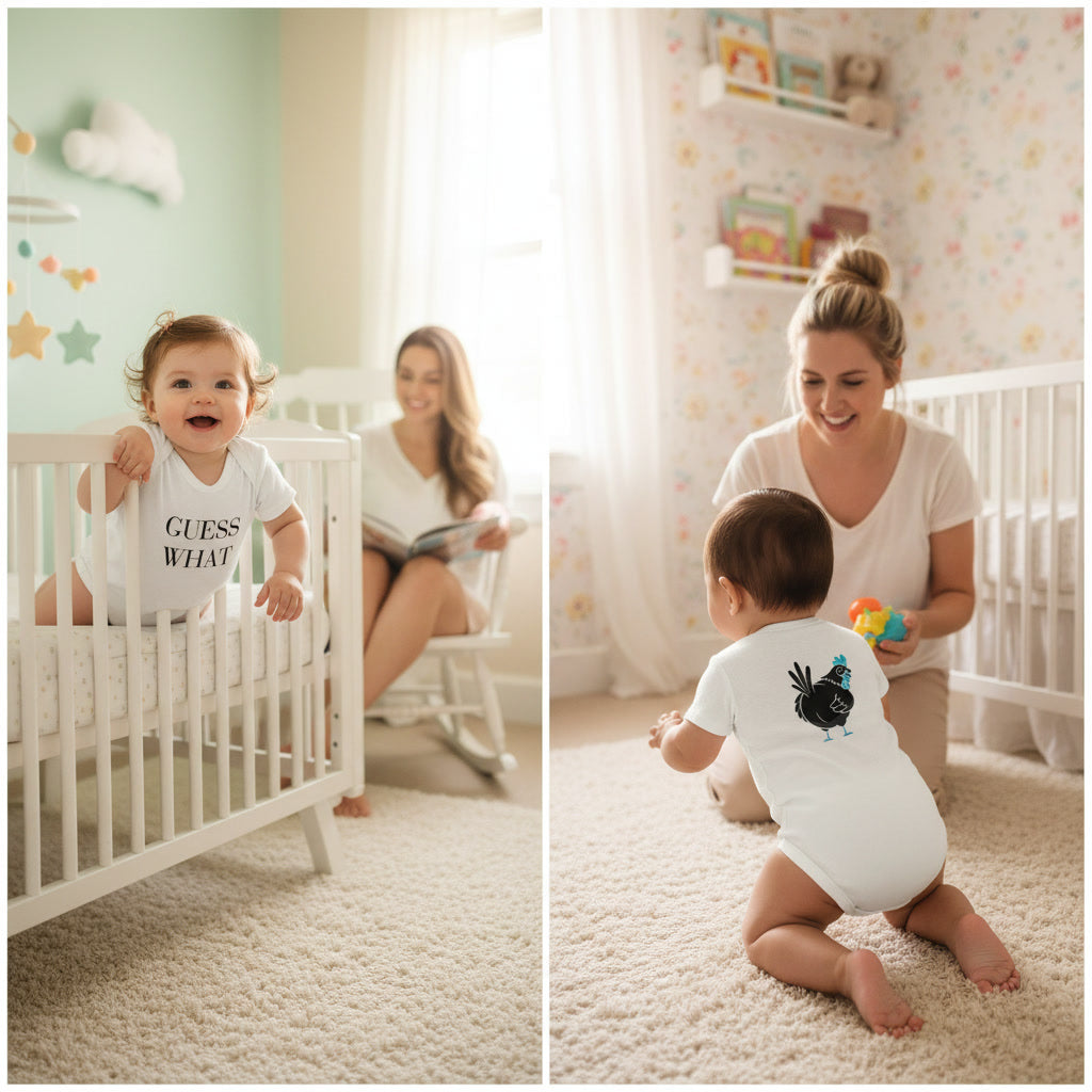 Funny Infant Bodysuit — "Guess What? Chicken Butt!" Baby Onesie