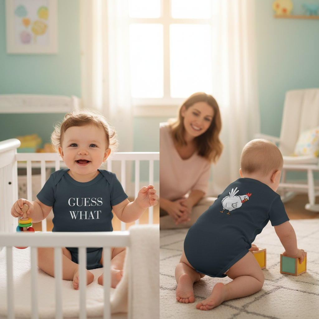 Funny Infant Bodysuit — "Guess What? Chicken Butt!" Baby Onesie