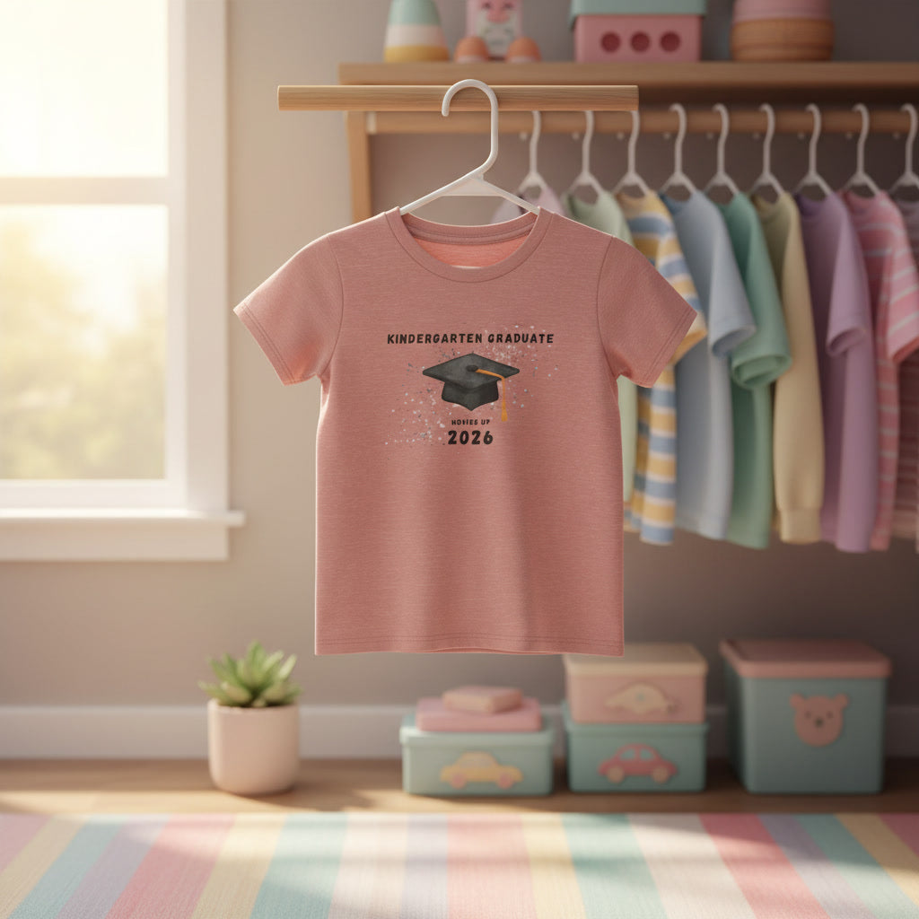 Kindergarten Graduate 2026 Youth Tee — Graduation Cap Graphic