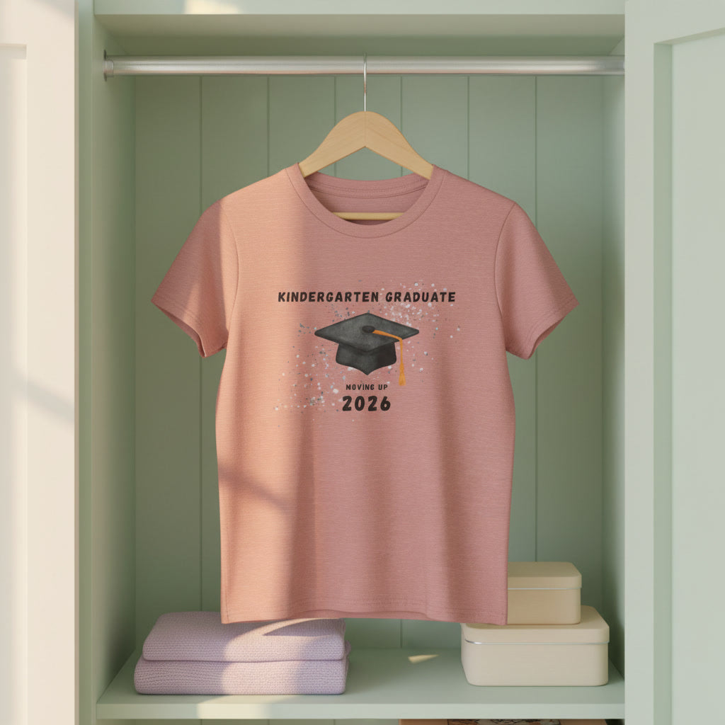 Kindergarten Graduate 2026 Youth Tee — Graduation Cap Graphic