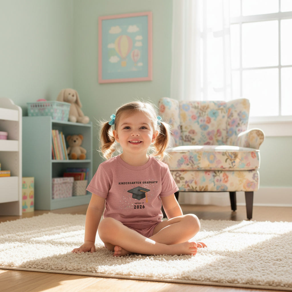 Kindergarten Graduate 2026 Youth Tee — Graduation Cap Graphic