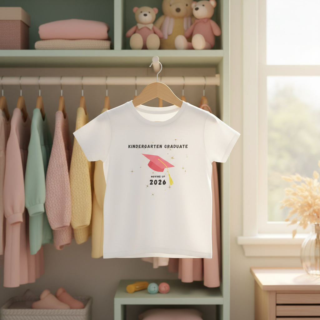 Kindergarten Graduate 2026 Youth Tee — Moving Up Graduation Cap Shirt