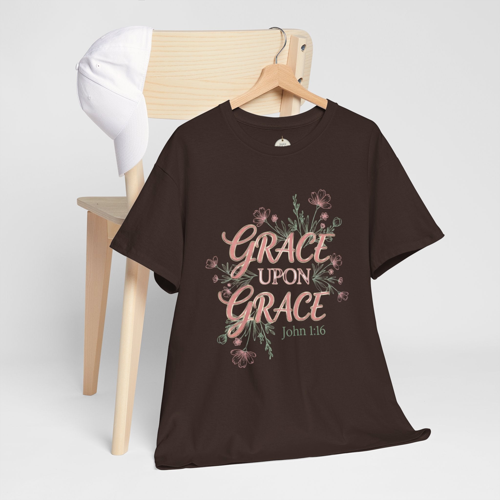 Grace Upon Grace Tee — John 1:16 Floral Christian T-Shirt