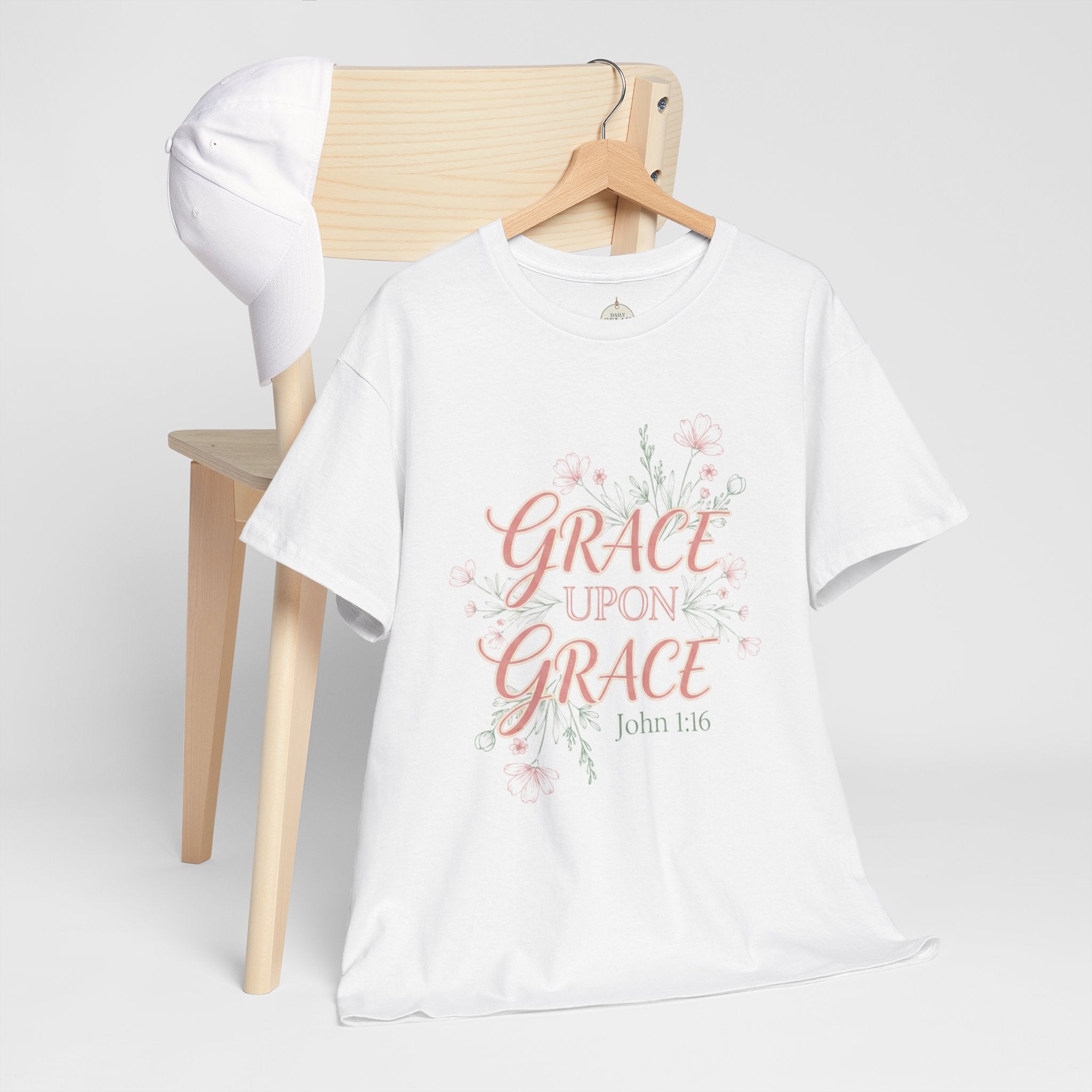 Grace Upon Grace Tee — John 1:16 Floral Christian T-Shirt