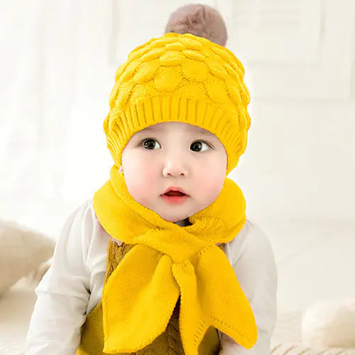 Baby Scarf and Woolen Cap Set