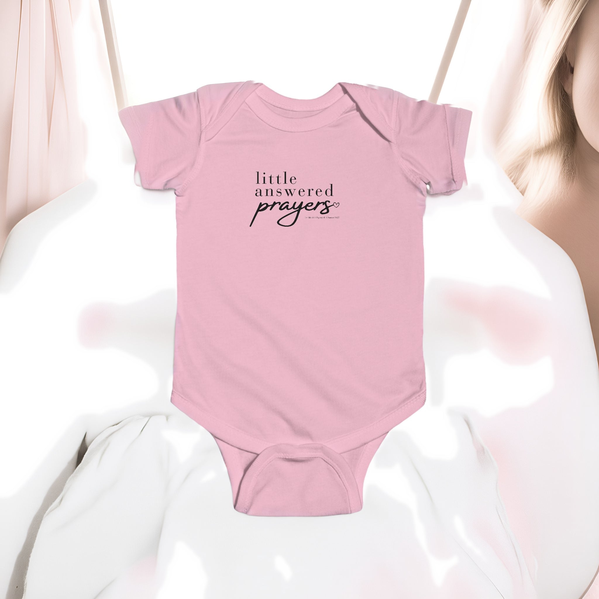 Infant Bodysuit "Little Answered Prayers" – Baby Onesie, Religious Newborn Gift