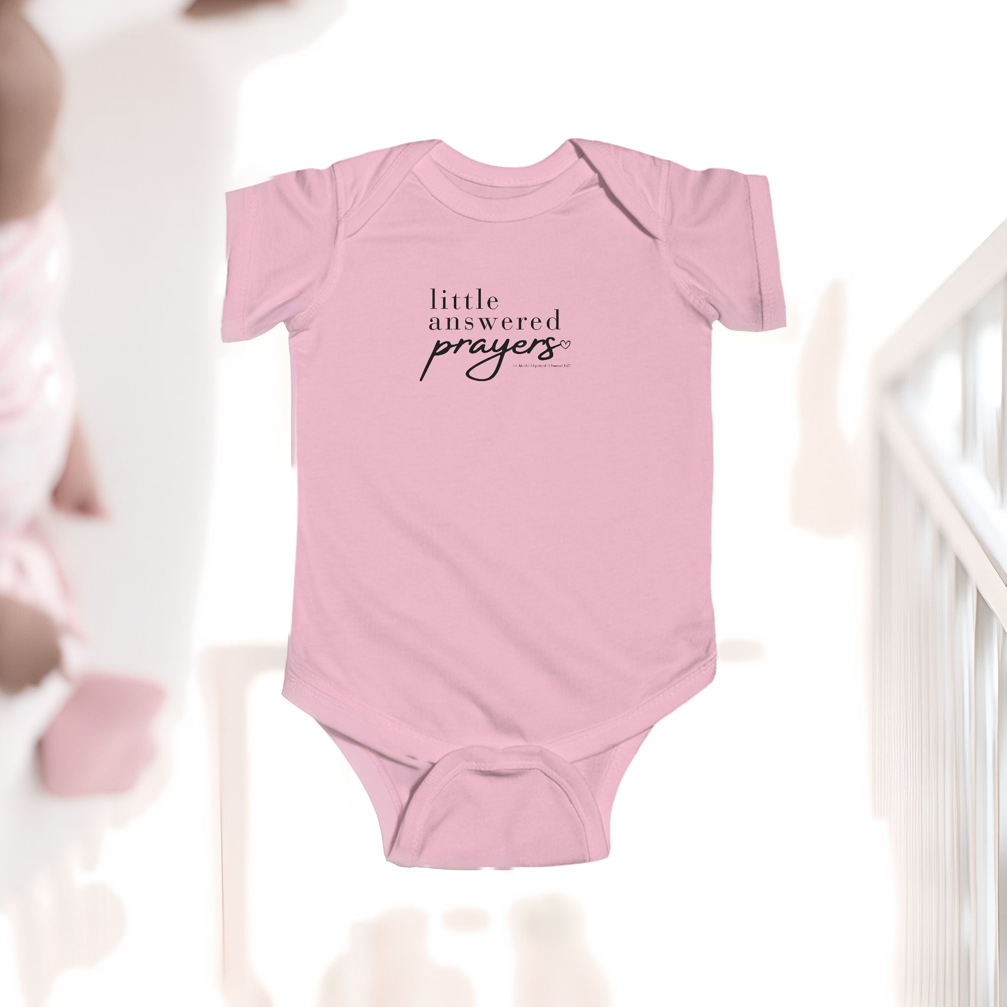 Infant Bodysuit "Little Answered Prayers" – Baby Onesie, Religious Newborn Gift