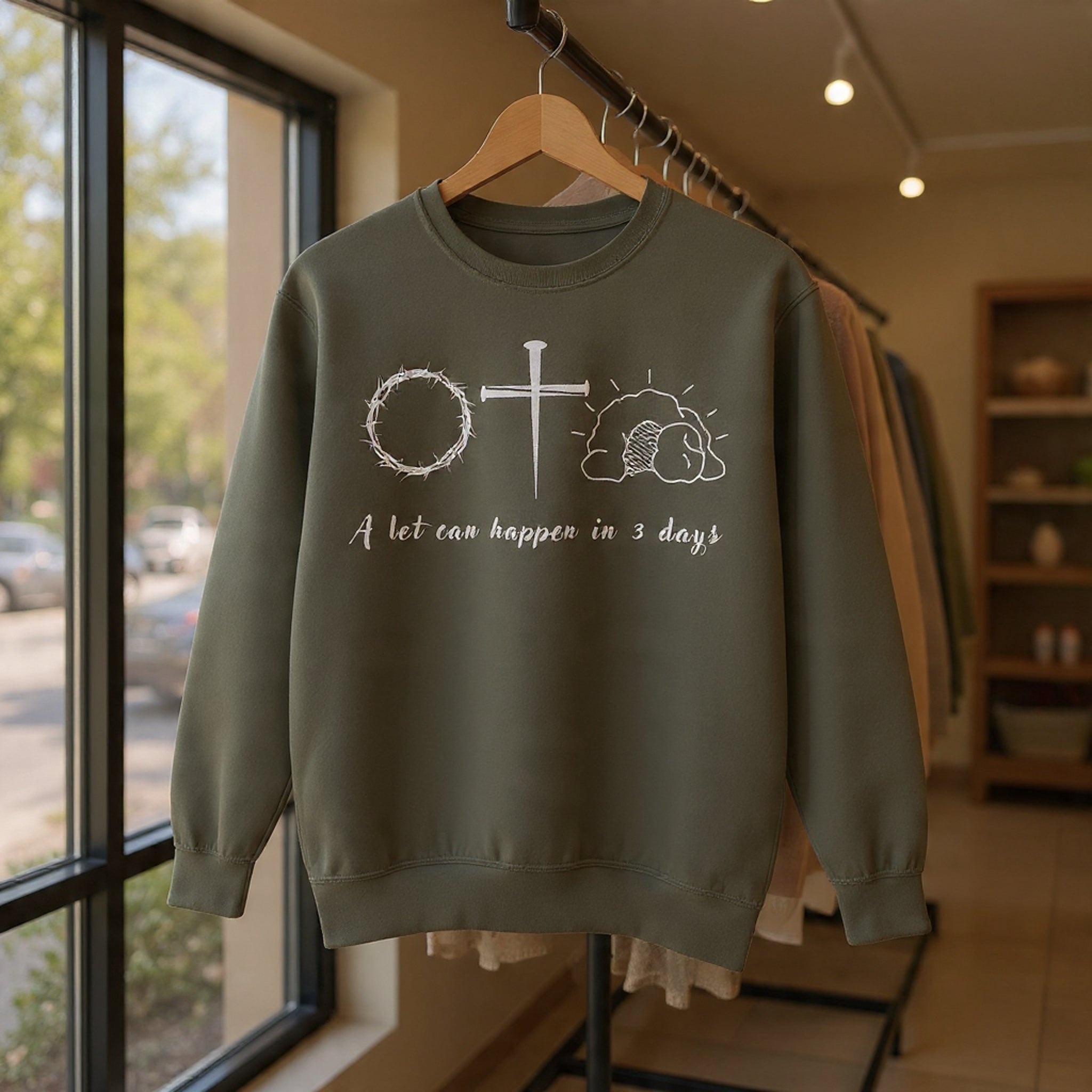 Easter "A Lot Can Happen in 3 Days" Sweatshirt Resurrection Sunday