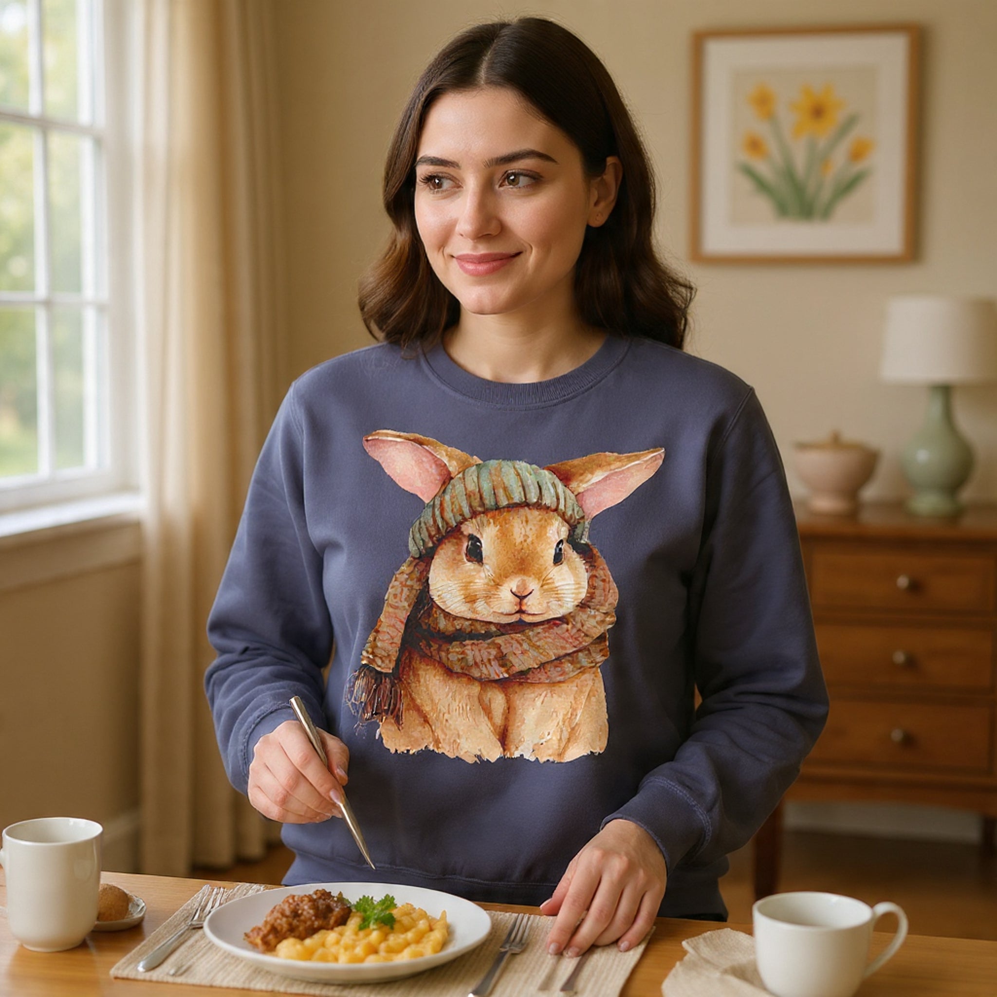 Comfort Colors - Ester Cozy Winter Bunny Sweatshirt