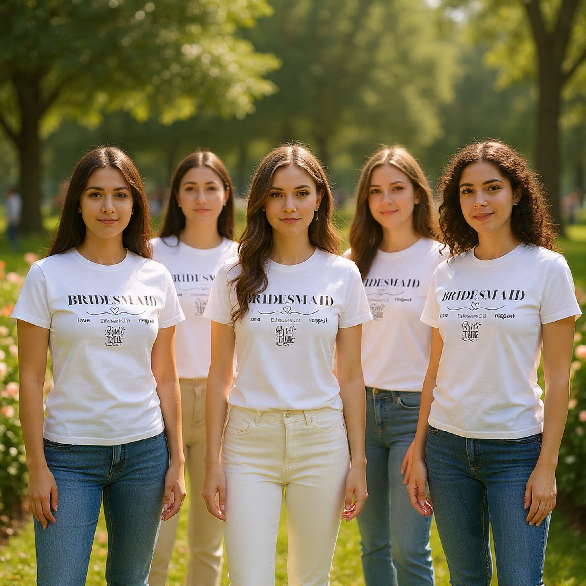 Bridesmaid T-Shirt — Elegant Script Bridal Party Tee (‘Bridesmaid’ with Heart) - Christian