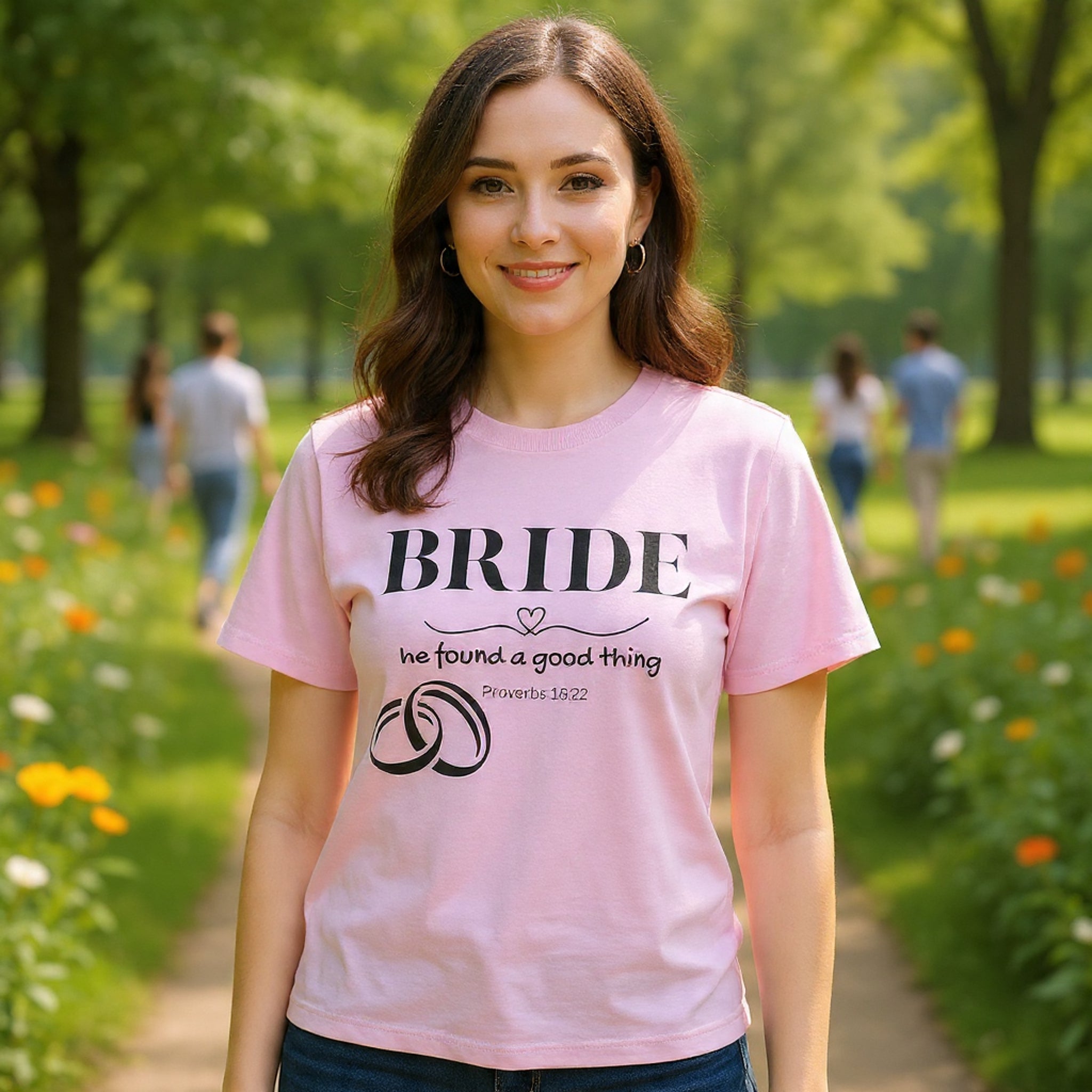 Bride T-Shirt — "We Found a Good Thing" Wedding Rings Tee - Christian - Personalized