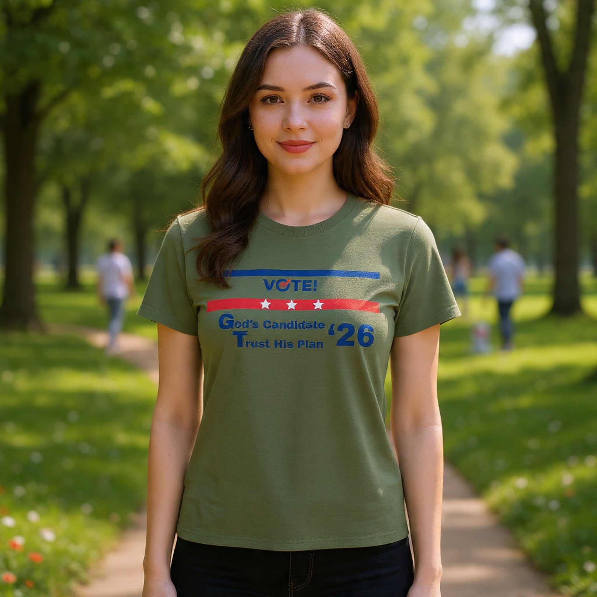 Political Vote '26 T‑Shirt — "God's Candidate Trust His Plan" Patriotic Tee