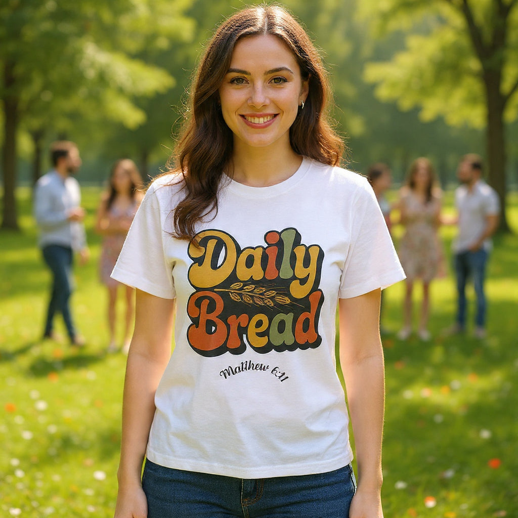 Daily Bread Shirt, Matthew 6:11, Retro Christian Shirt, Vintage Faith Shirt, Lord's Prayer Shirt, Christian Gift, Scripture Shirt