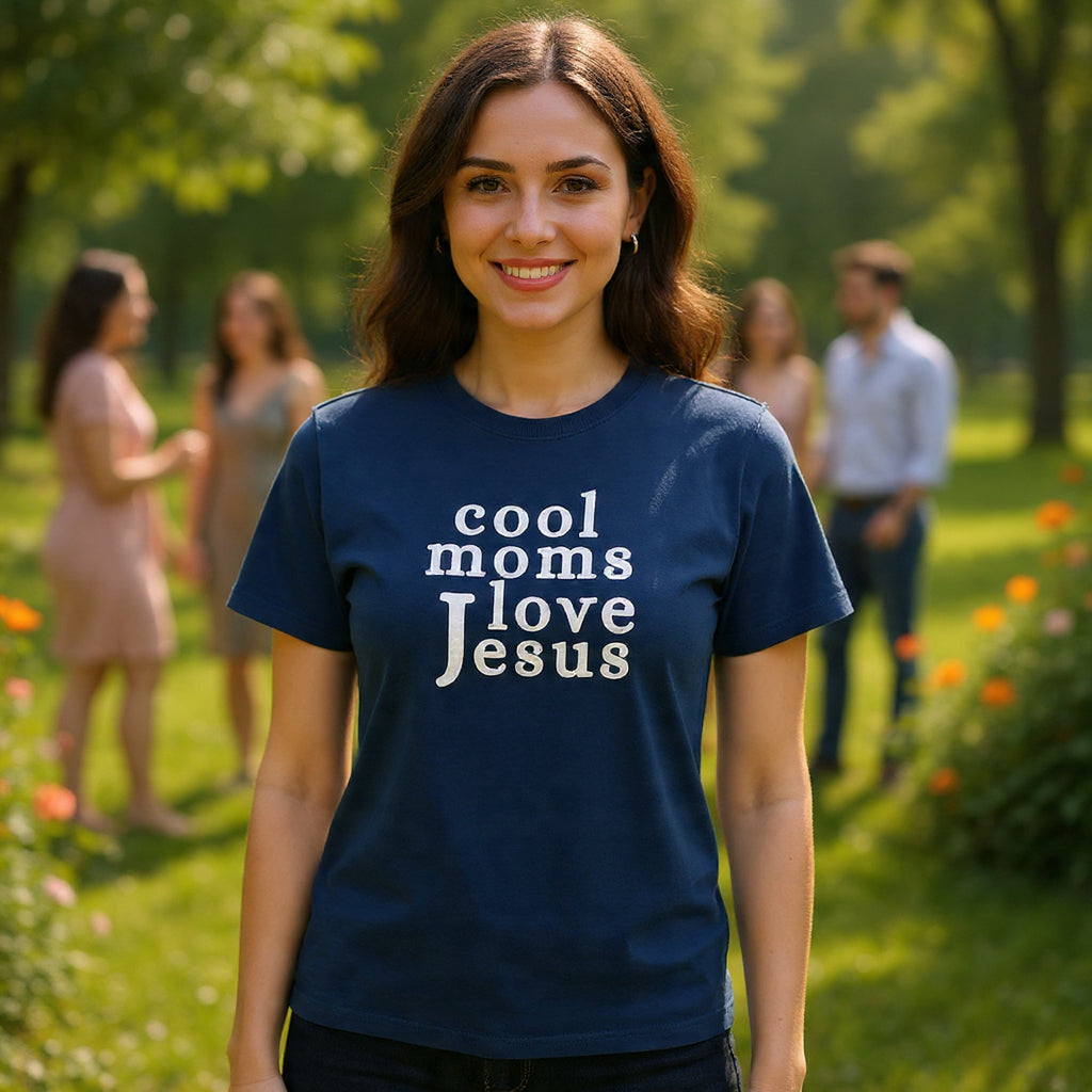 Christian Mom T-Shirt — "Cool Moms Love Jesus" Graphic Tee