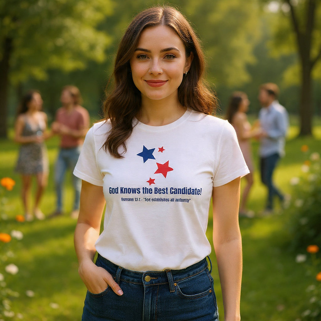 God Knows the Best Candidate Tee — Patriotic Christian Election T-Shirt