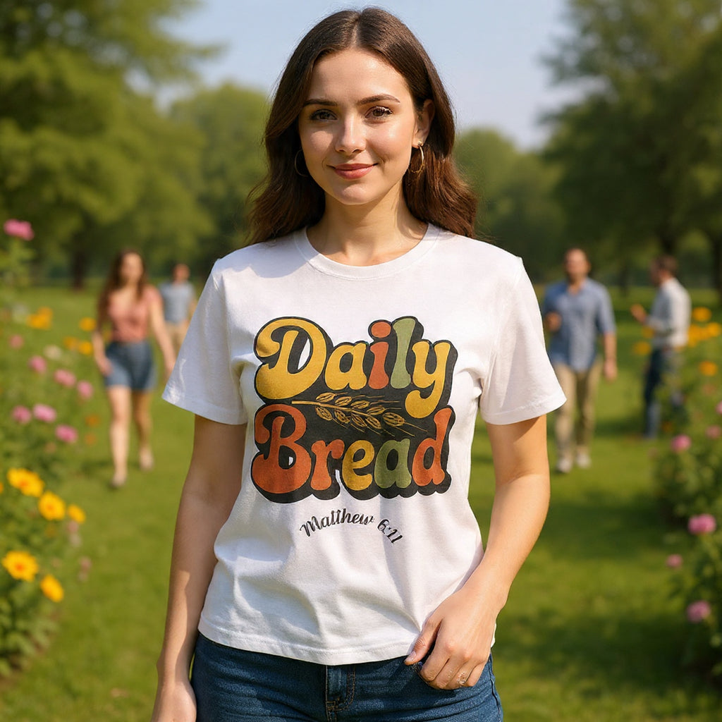 Daily Bread Shirt, Matthew 6:11, Retro Christian Shirt, Vintage Faith Shirt, Lord's Prayer Shirt, Christian Gift, Scripture Shirt