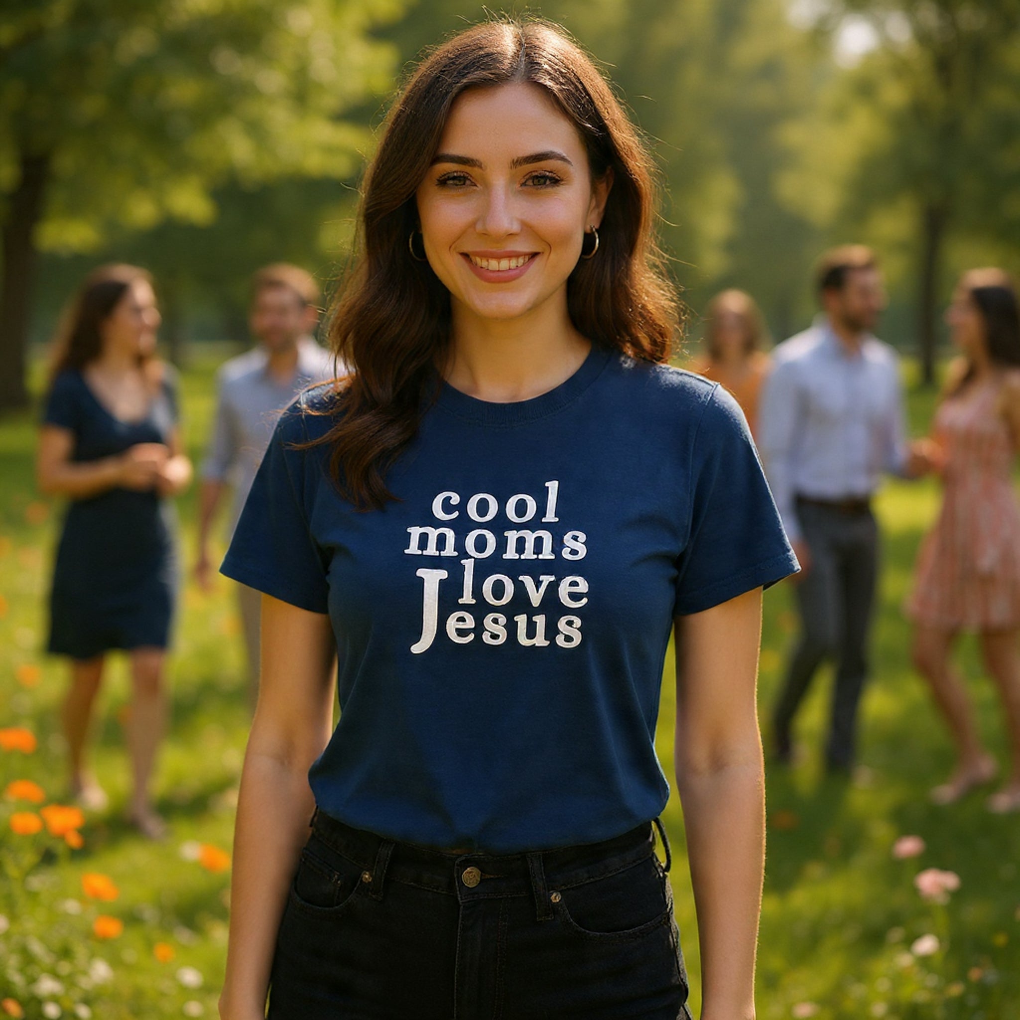Christian Mom T-Shirt — "Cool Moms Love Jesus" Graphic Tee