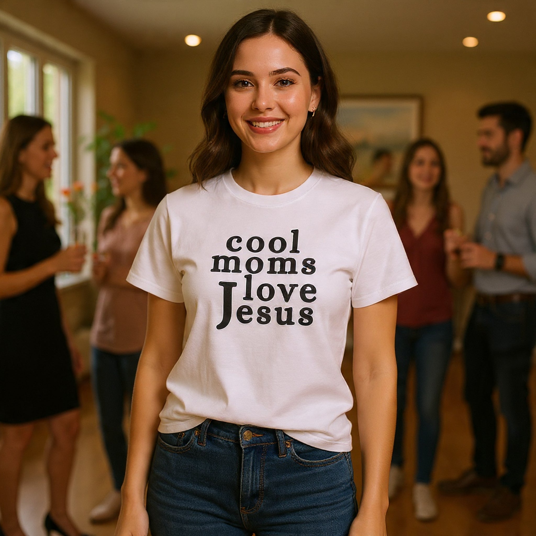 Christian Mom T-Shirt — "Cool Moms Love Jesus" Graphic Tee