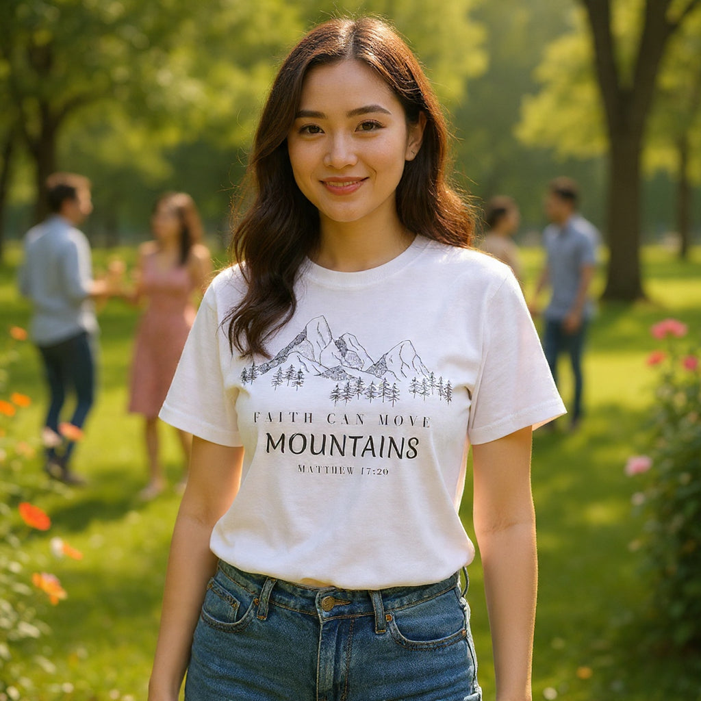 Faith Can Move Mountains T-Shirt | Christian Women's Tee