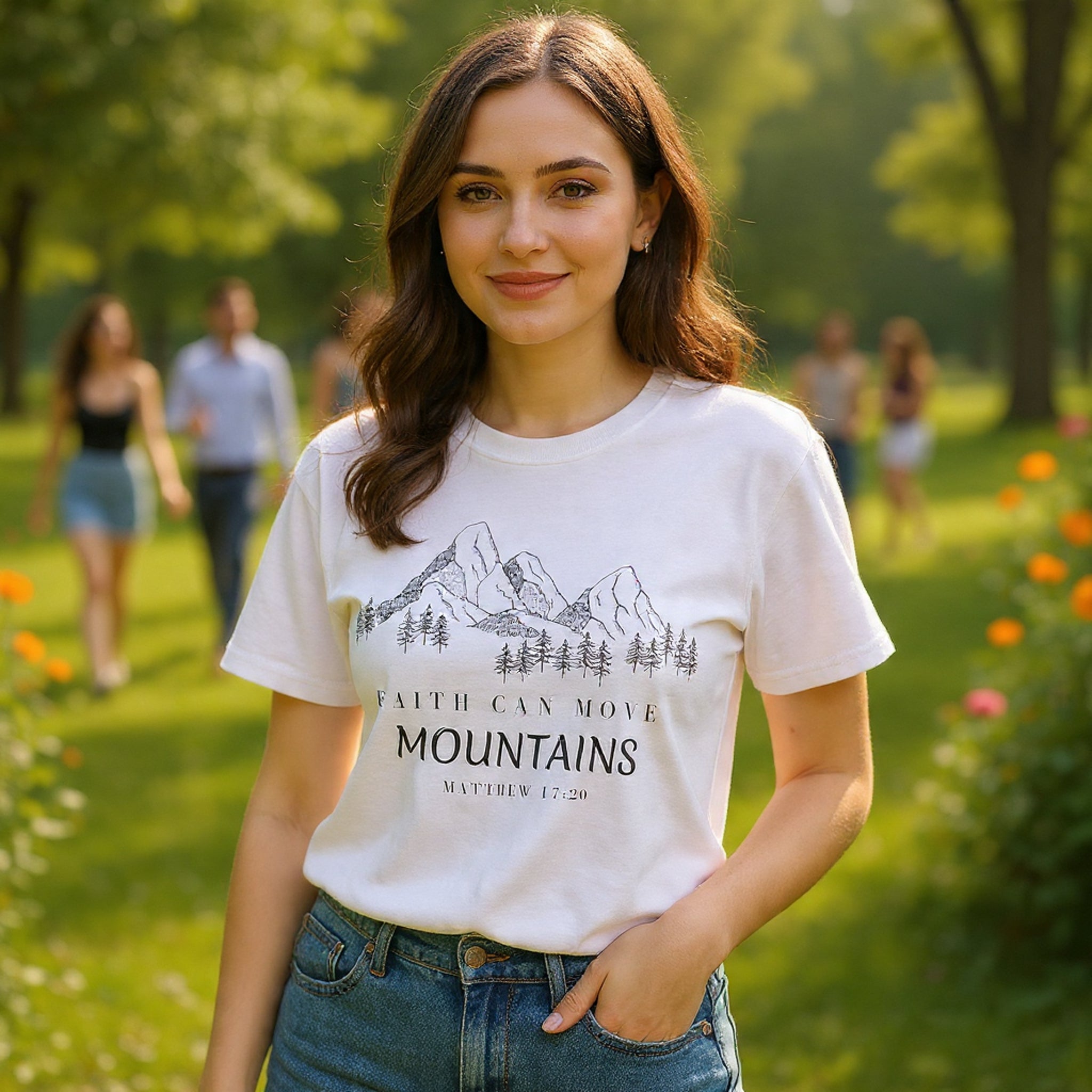 Faith Can Move Mountains T-Shirt | Christian Women's Tee