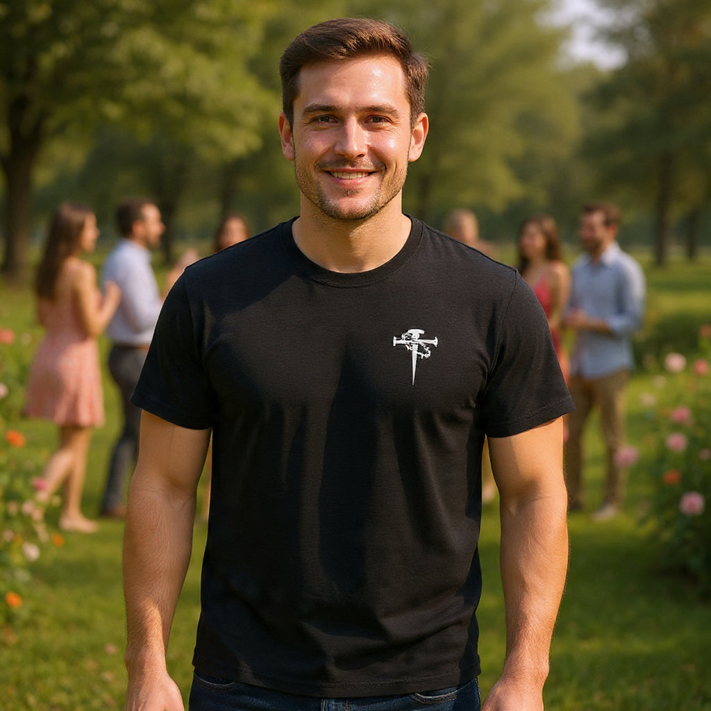 Cross & Dagger with Thorn of Crowns T-Shirt — Minimal Christian Chest Graphic