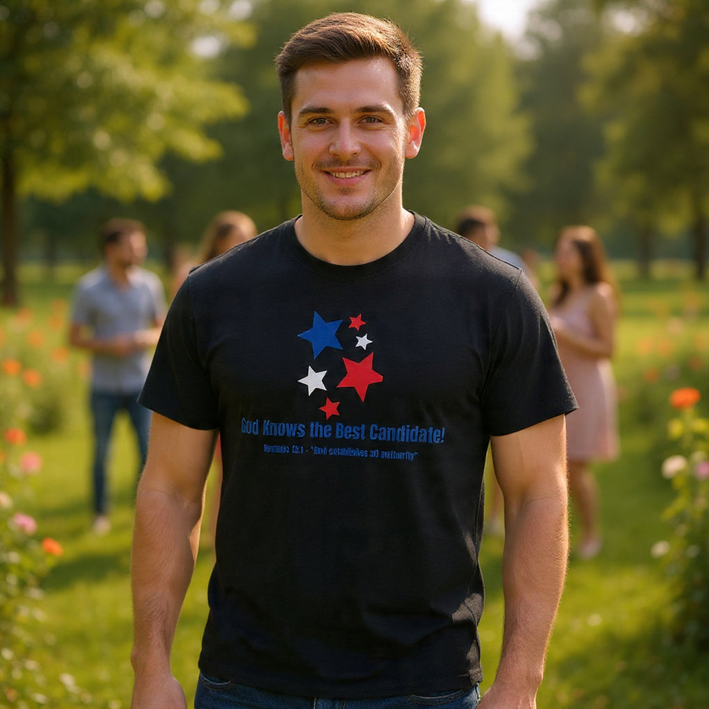 God Knows the Best Candidate Tee — Patriotic Christian Election T-Shirt