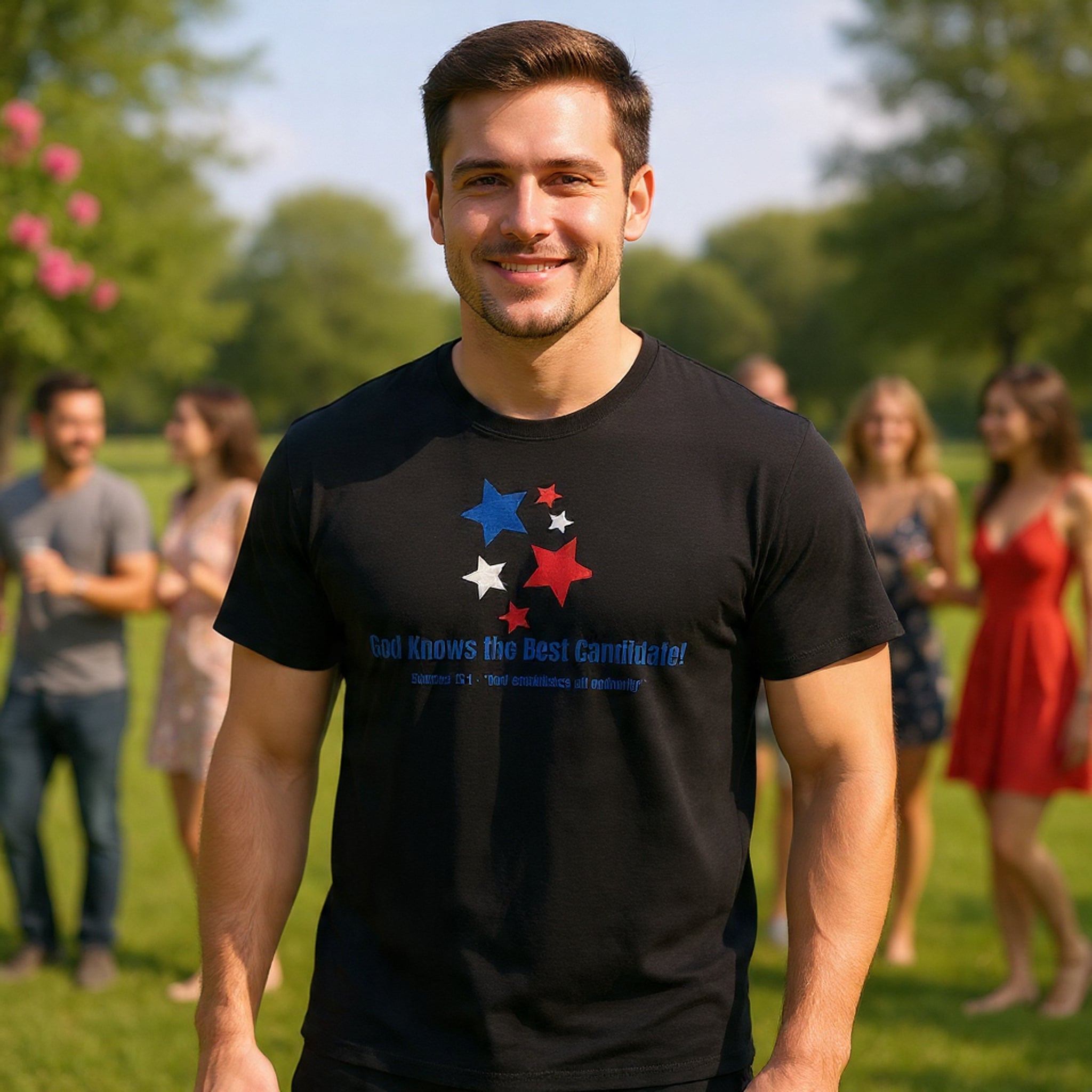 God Knows the Best Candidate Tee — Patriotic Christian Election T-Shirt
