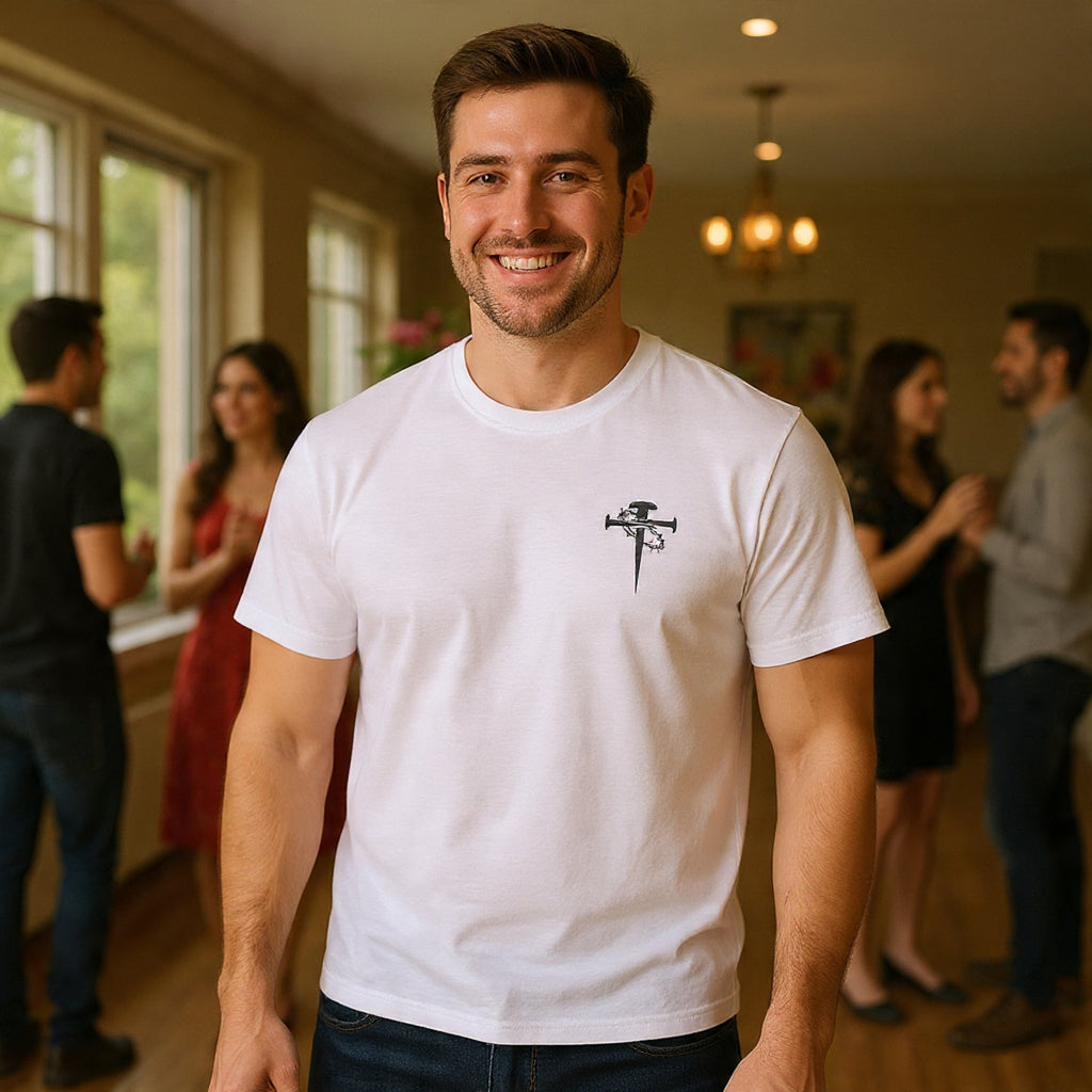 Cross & Dagger with Thorn of Crowns T-Shirt — Minimal Christian Chest Graphic