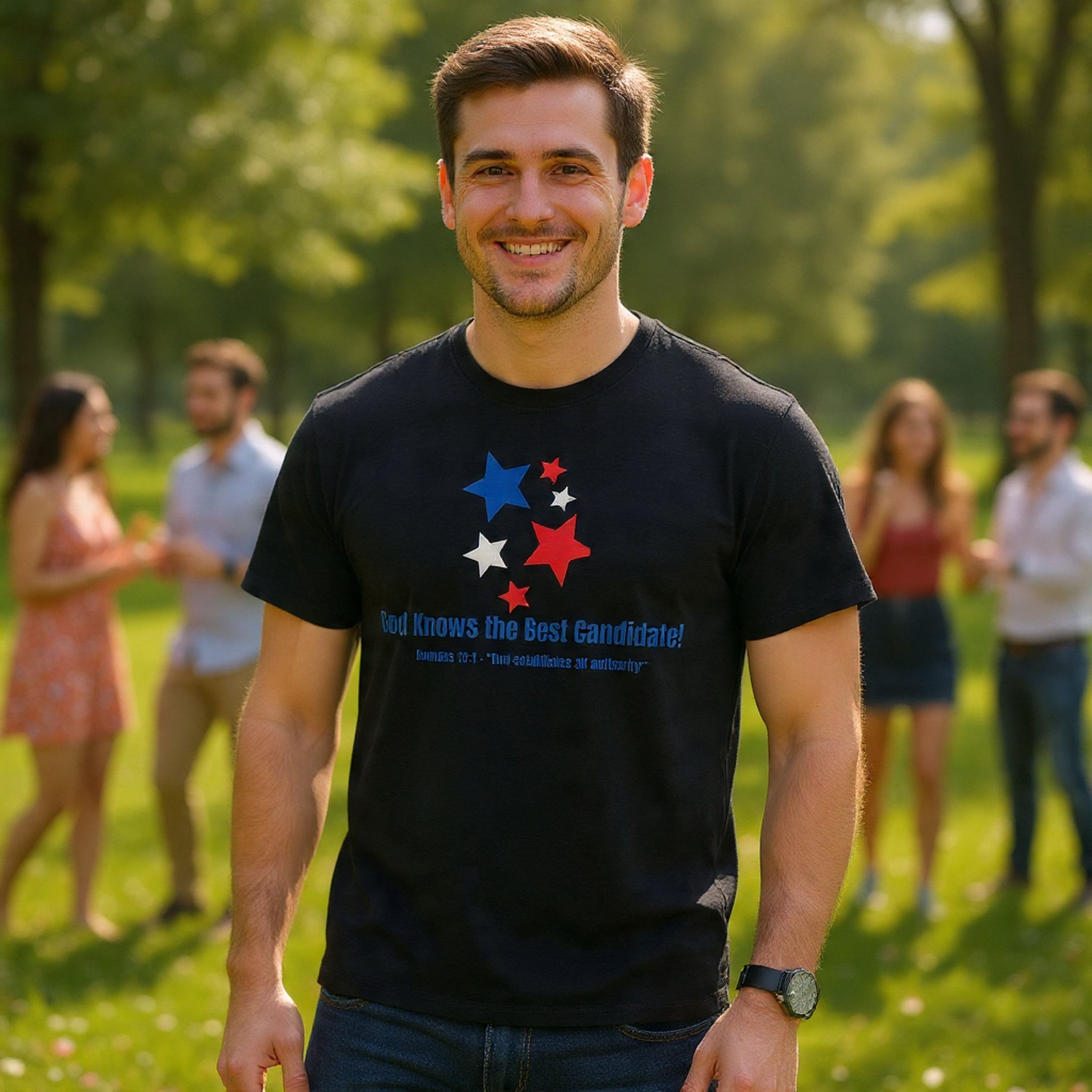 God Knows the Best Candidate Tee — Patriotic Christian Election T-Shirt