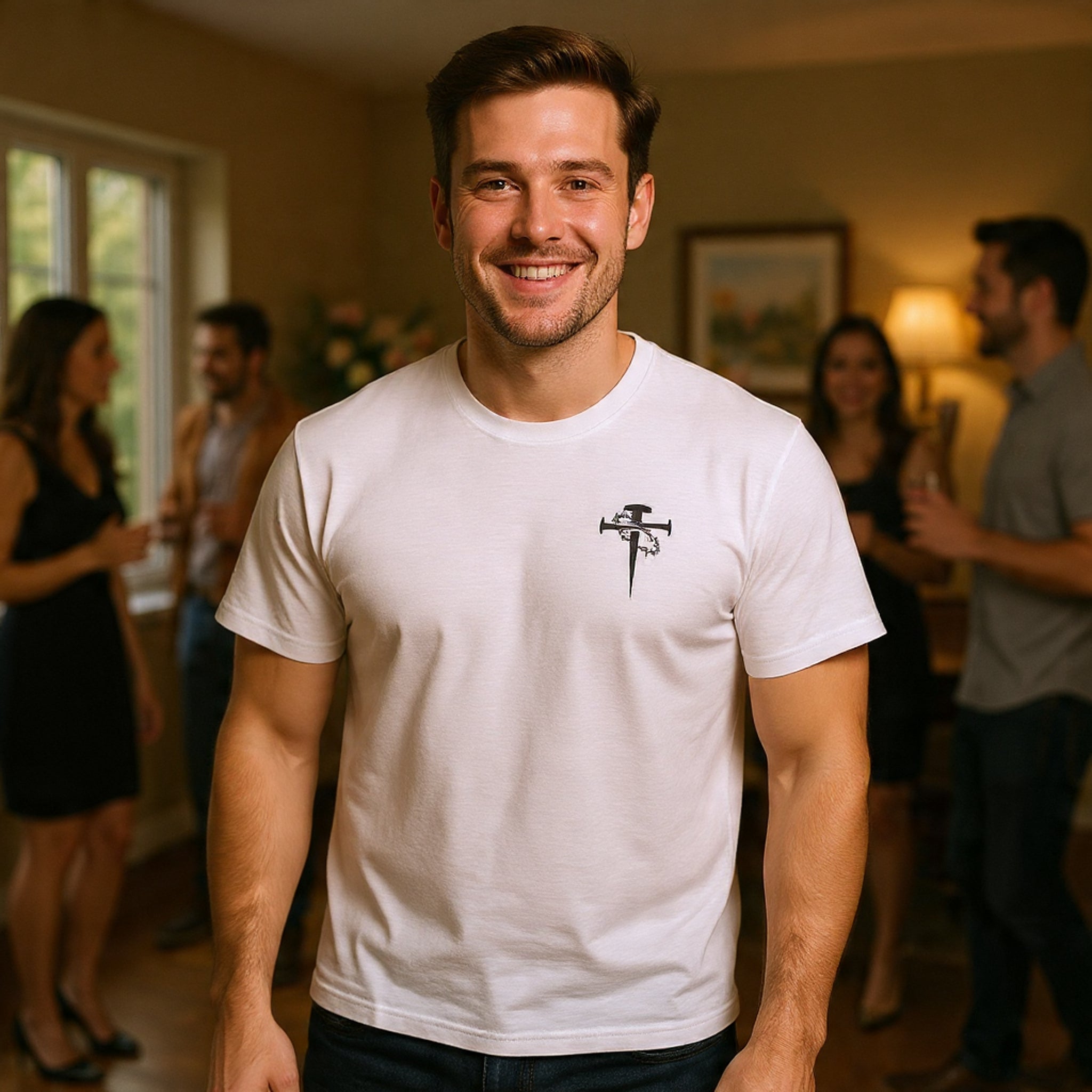 Cross & Dagger with Thorn of Crowns T-Shirt — Minimal Christian Chest Graphic