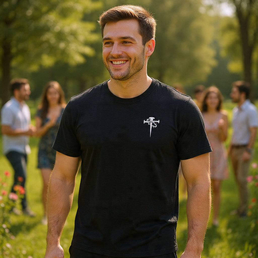 Cross & Dagger with Thorn of Crowns T-Shirt — Minimal Christian Chest Graphic