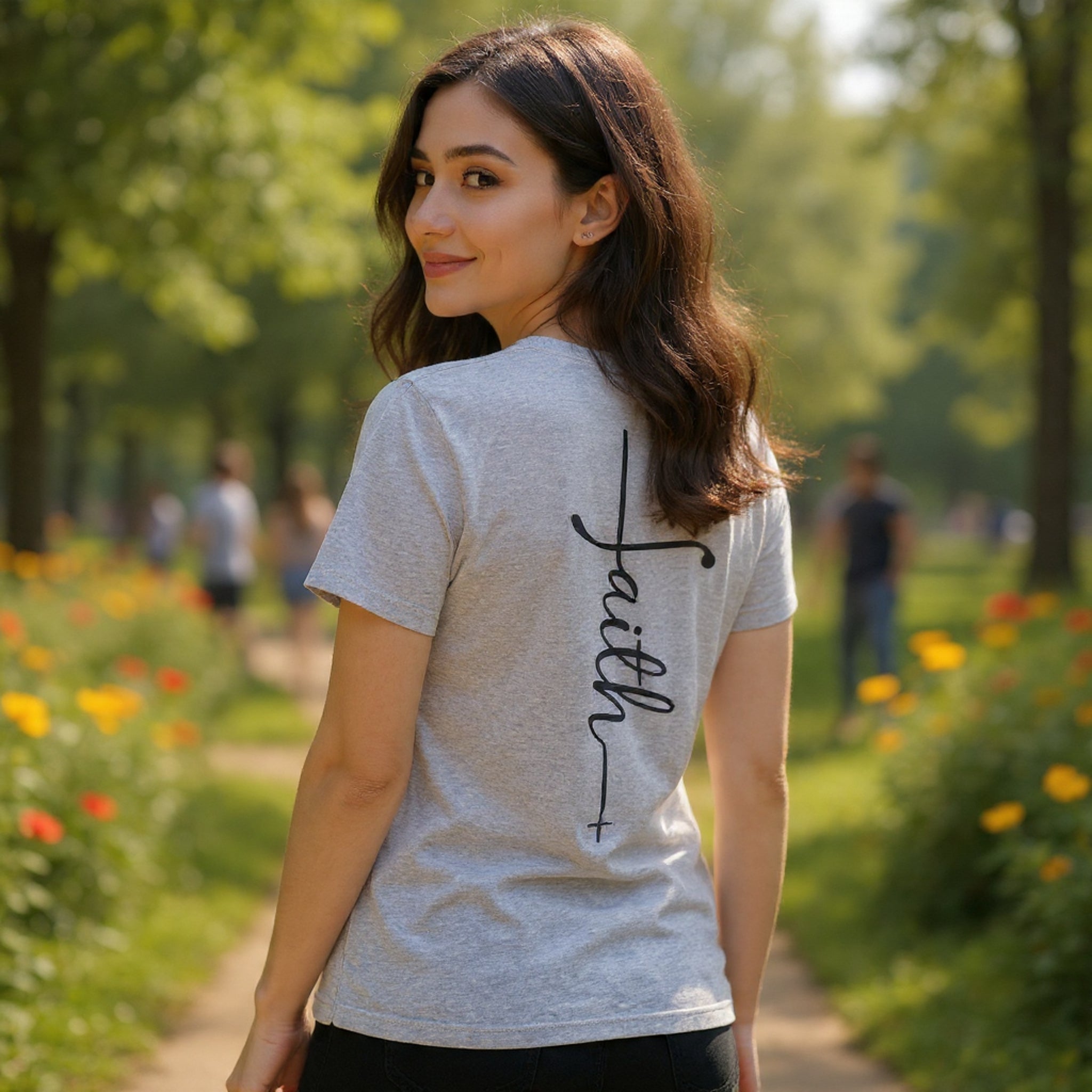 Grace Changes Everything tee | with Faith cross vertical back design