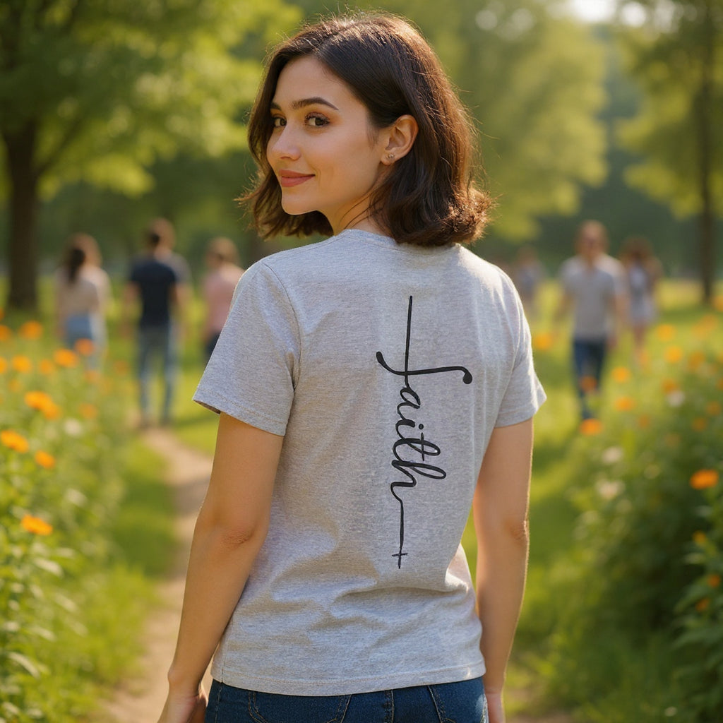 Grace Changes Everything tee | with Faith cross vertical back design