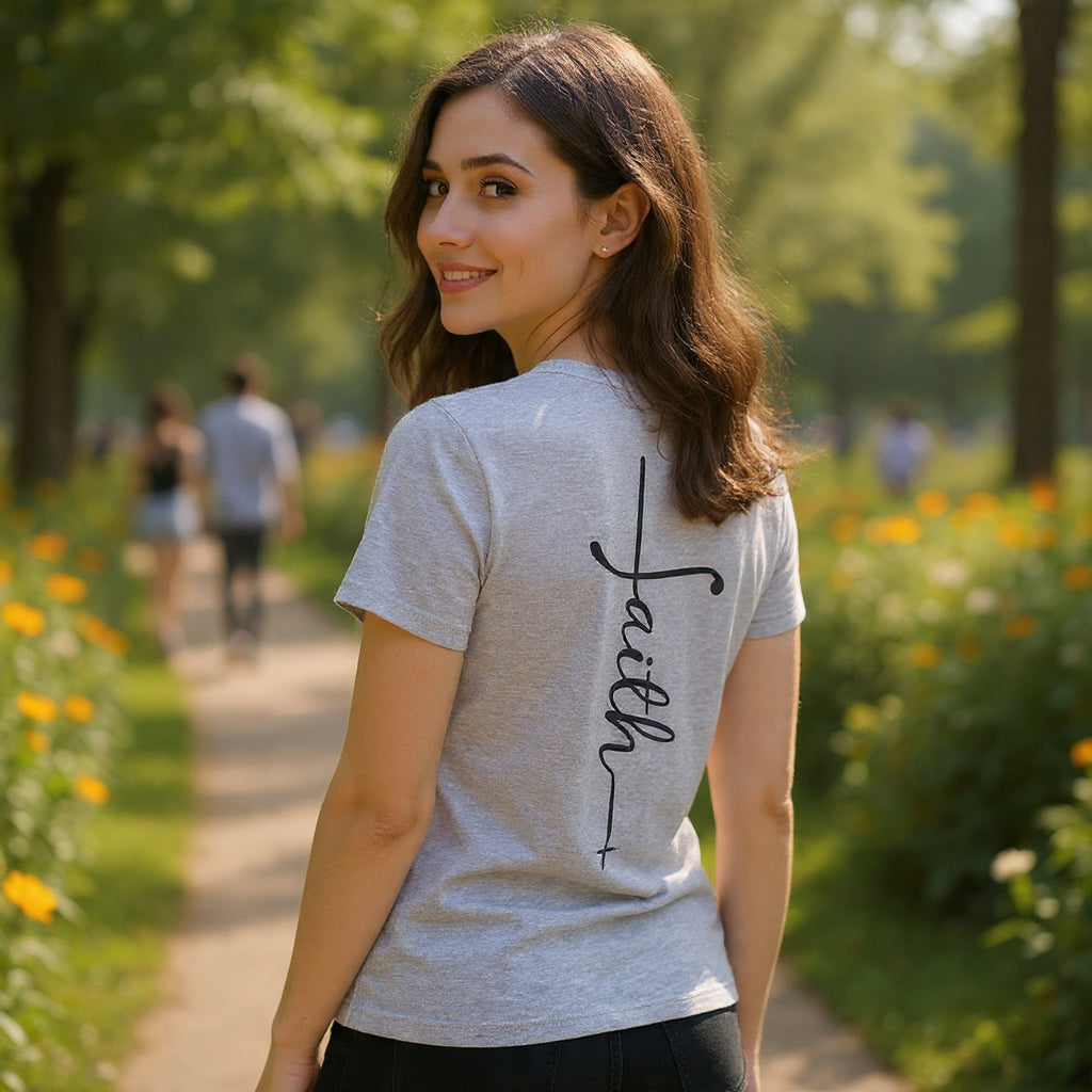 Grace Changes Everything tee | with Faith cross vertical back design