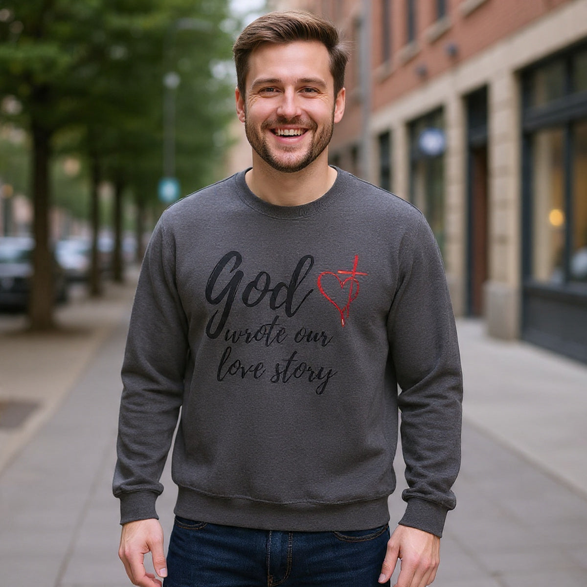 God Wrote Our Love Story Crewneck Sweatshirt