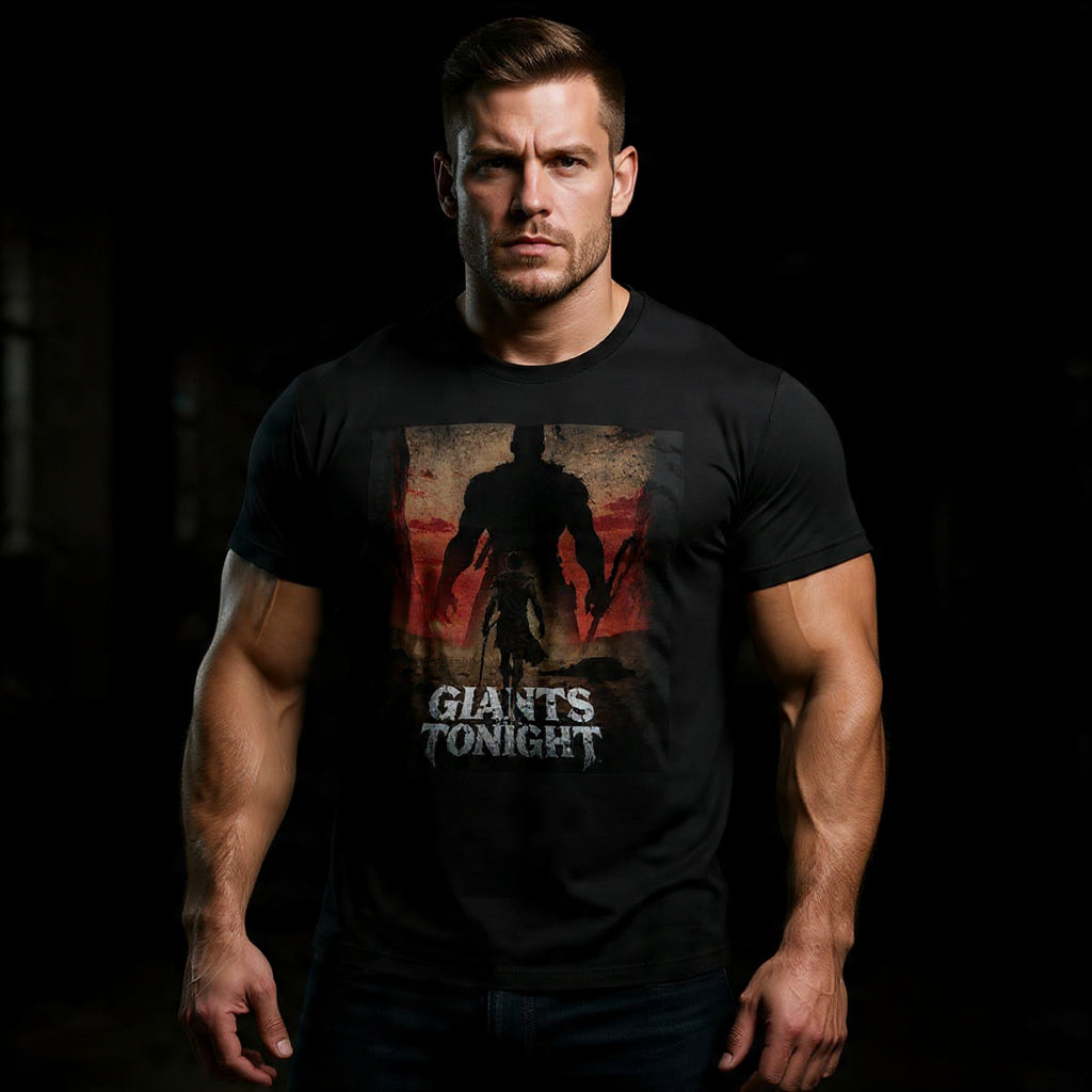 Giants Fall Tonight Graphic Tee - David and Goliath Faith Design