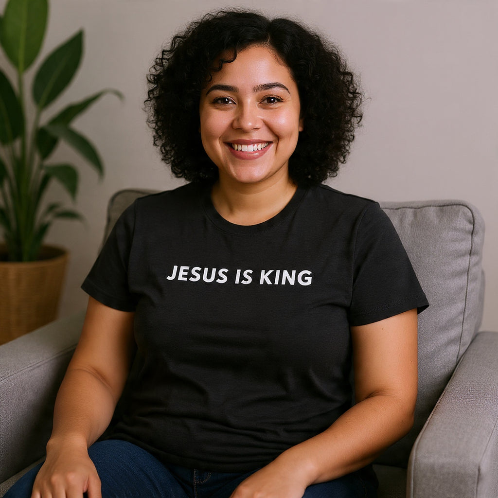 Jesus Is King Tee - Christian Faith White Cotton T-Shirt
